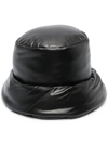 Versace Logo-patch Padded Bucket Hat In Schwarz