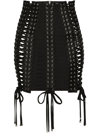 DOLCE & GABBANA EYELET-EMBELLISHED MINISKIRT