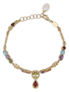 DOLCE & GABBANA 18KT YELLOW GOLD GEMSTONE DROP-DESIGN BRACELET