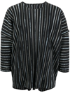 ISSEY MIYAKE ROUND-NECK STRIPED T-SHIRT