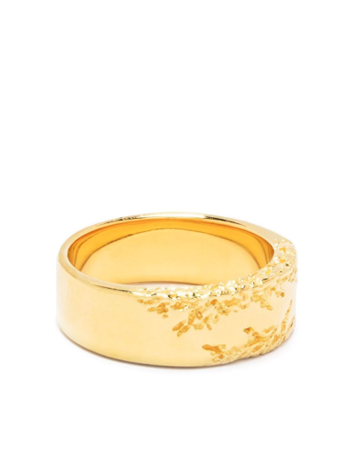 Maria Black Bridge Engraved Ring In Gold