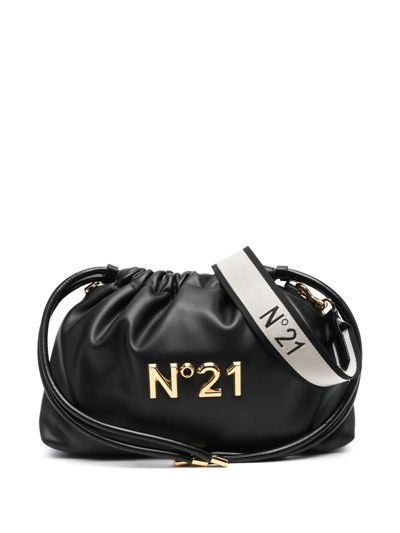 N°21 Logo-plaque Leather Crossbody Bag In Black