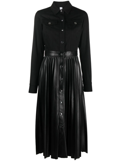 Liu •jo Button-fasten Midi Dress In Black