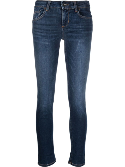 Liu •jo Cropped Skinny-cut Jeans In Blau