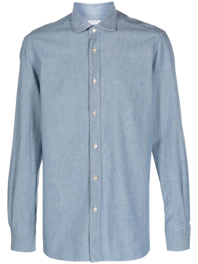 Boglioli Long-sleeve Denim Shirt In Blue