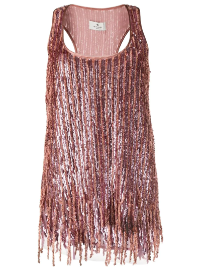 Etro Women Silk-blend Vest In Pink