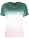 Apc Gradient-effect Logo-print T-shirt In Rosa