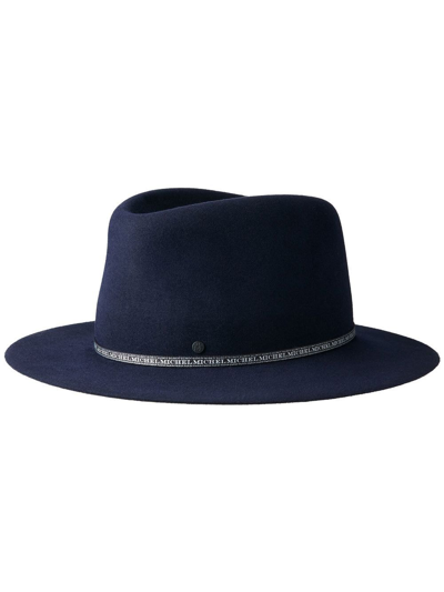 Maison Michel Andre Rollabe Wool Felt Fedora In Blue