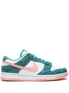 NIKE DUNK LOW SNAKESKIN "WASHED TEAL/BLEACHED CORAL" SNEAKERS