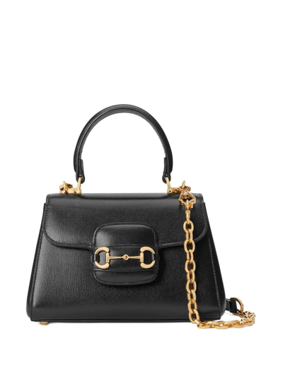 Gucci 1955 Horsebit Leather Top Handle Bag In Black