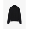Sandro Mens Bleus Turtleneck Fine-knit Wool Jumper S In Black