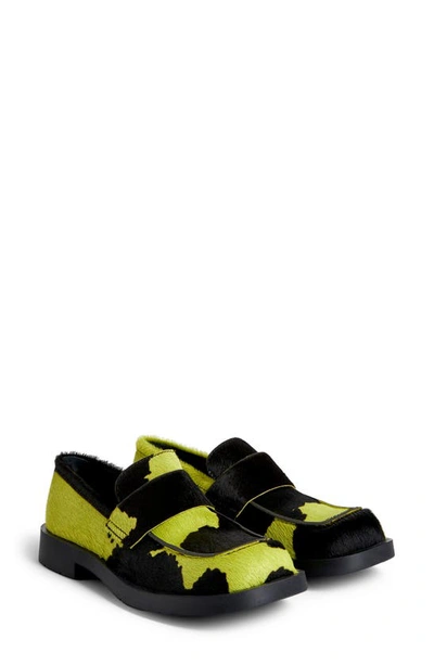 Camperlab Mil 1978 Genuine Calf Hair Loafer In Neon Yellow
