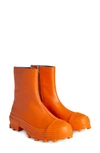 Camperlab Orange Calfskin Traktori Ankle Boots In Bright Orange