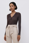 Simkhai Memphis Plaited Henley Top In Chocolate Multi