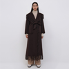 Jonathan Simkhai Carrie Wool Fringe Coat In Chocolate