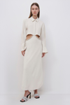 Simkhai Diamante-embroidered Long-sleeve Midi Dress In Nougat