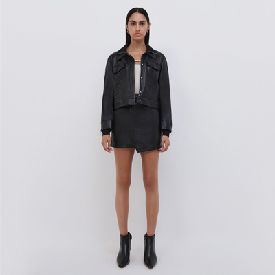 Simkhai Becka Vegan Leather Jacket In Black