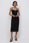 Simkhai Roslyn Lingerie Lace Midi Dress In Black