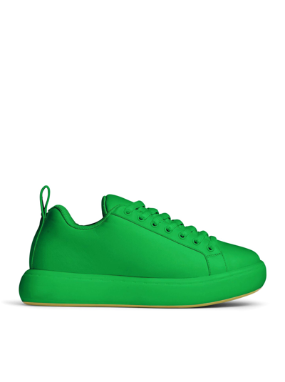 Bottega Veneta Tennis Chunky-sole Leather Low-top Trainers In Green