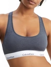 Calvin Klein Modern Cotton Racerback Bralette In Blue Heather