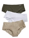 Calvin Klein Women's Invisibles 3-pack Hipster Underwear Qd3559 In White,linen,tree