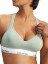 Calvin Klein Women's Modern Cotton Padded Bralette Qf1654 In Sage Meadow