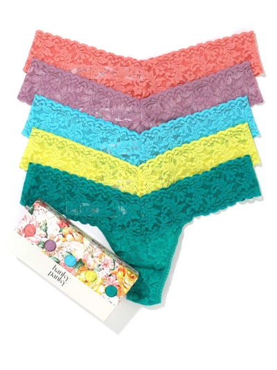 Hanky Panky Signature Lace Low Rise Thong Fashion 5-pack In Balp/wlpu