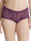 Hanky Panky Leopard Cross-dyed Lace Boyshort In Tulip,lavender Tea