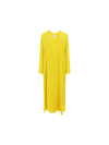 Valentino Thigh-slit Silk Georgette Maxi Dress In Sun Beam