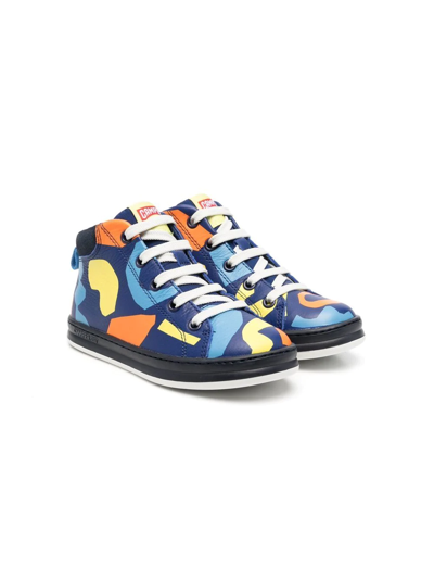 Camper Kids' All-over Graphic-print Sneakers In Blue Multi