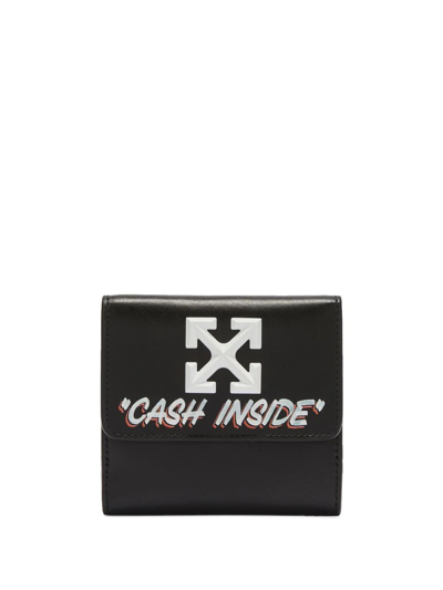 Off-white Black Jitney French Quote Wallet In Multi-colored