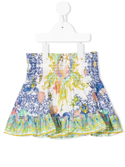 Camilla Kids' All-over Print Skirt In White