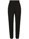 Dolce & Gabbana High-waisted Jacquard Trousers In Black