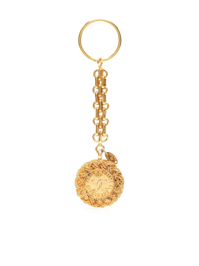 Pre-owned Chanel 1980s 31 Rue Cambon Medallion Keyring In Gold