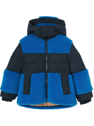 Burberry Kids' Thomas Bear Appliqué Puffer Jacket In Blue