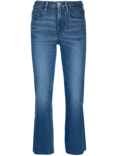 Frame High-rise Cropped Jeans In Blue