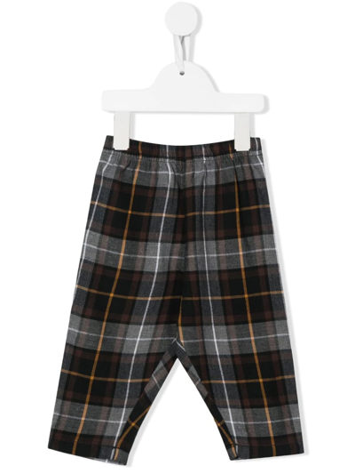 Molo Baby Soy Checked Cotton Trousers In Grey