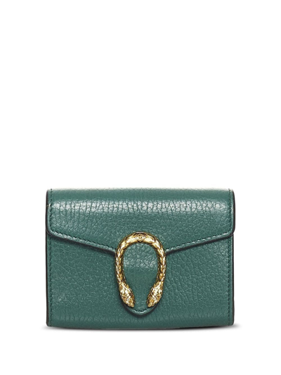 Pre-owned Gucci Dionysus Coin Purse In Green