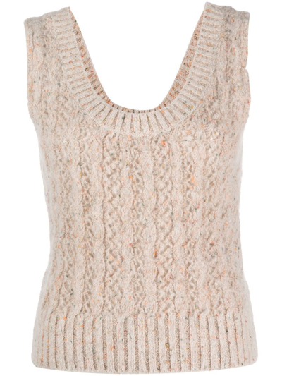 Ermanno Scervino Knitted Tank Top In Neutrals