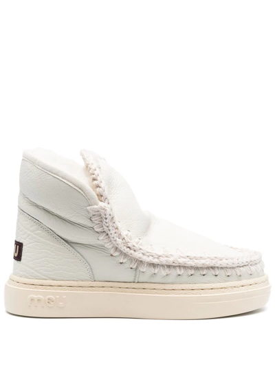 Mou Chunky Slip-on Boots In White