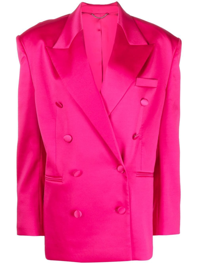 Magda Butrym 双排扣超大款西装夹克 In Pink