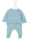 Teddy & Minou Embroidered Cat Trouser Set In Blue