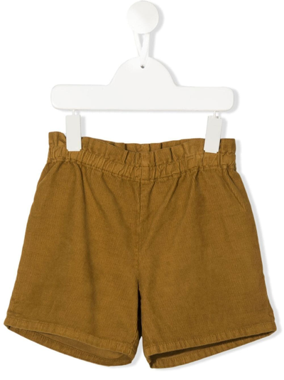Bonpoint Kids' Paper-bag Waist Corduroy Shorts In Brown