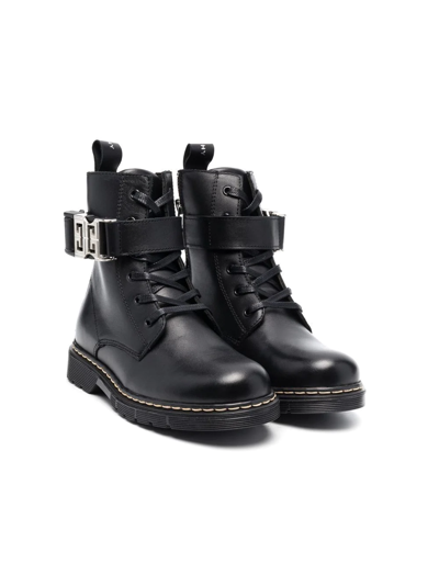 Givenchy Kids' Ankle-length Leather Boots In Black
