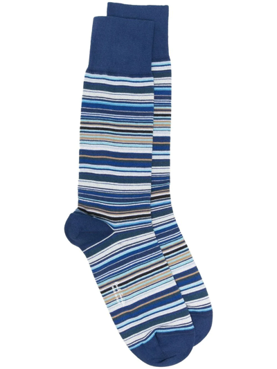 Paul Smith Signature Stripes Socks In Blue