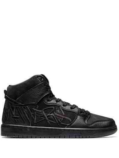 Nike X Faust Sb Dunk High Sneakers In Black
