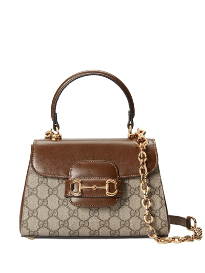Gucci Horsebit 1955 Top Handle Tote Bag In Brown