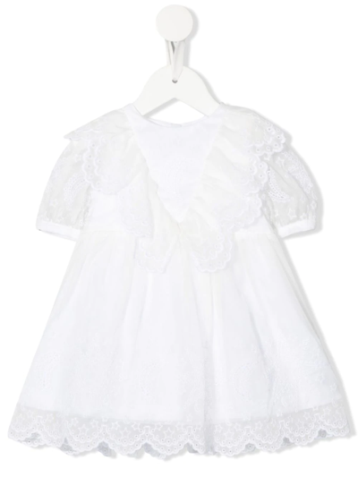 Stella Mccartney Babies' Broderie Anglaise Short-sleeve Dress In White