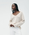 Naadam Lightweight Cashmere V-neck Sweater In Oatmeal