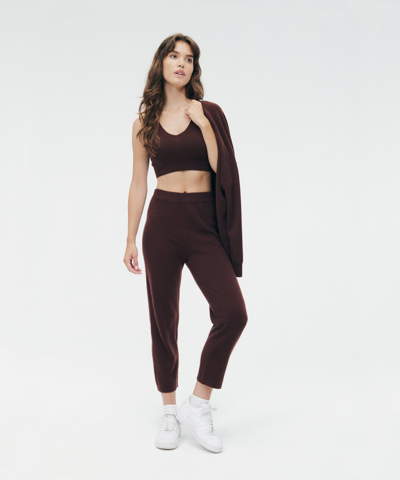Naadam Cashmere Cropped Pant In Dark Brown
